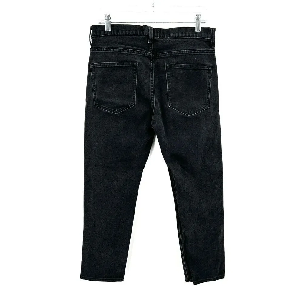 EVERLANE *Hemmed* Men's Black Wash Straight Leg Denim Casual Jeans Waist Size 32